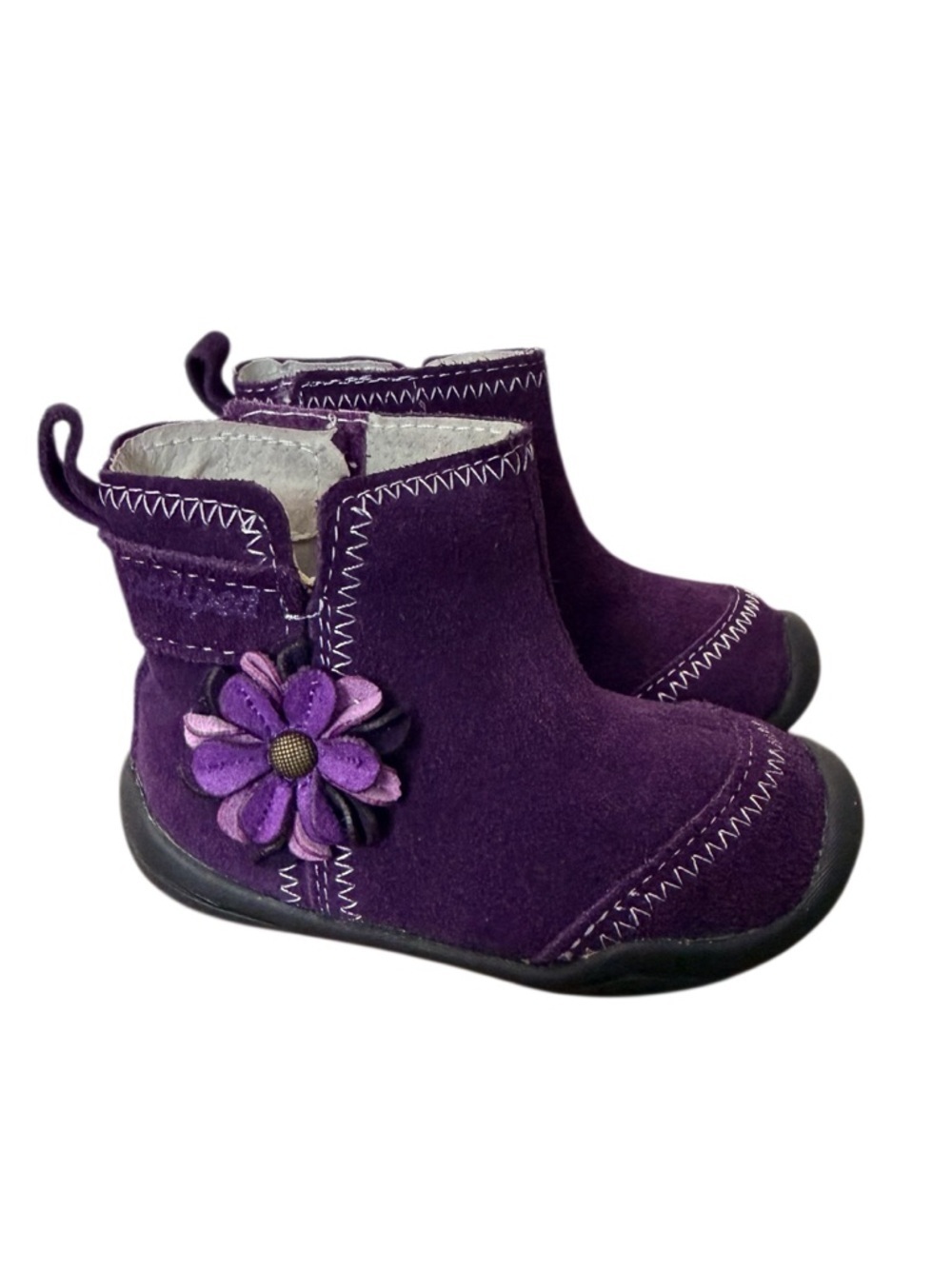 Pediped Purple Flower Suede Booties - Like New Size 4